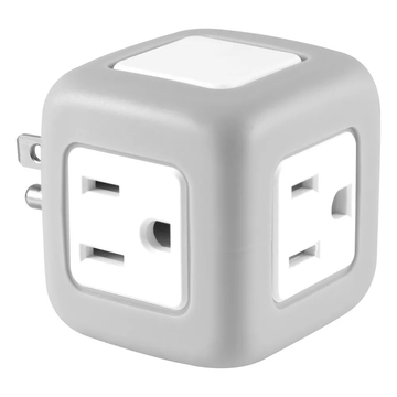Cube 3-outlet Grounded Surge Protection Wall Tap Extender